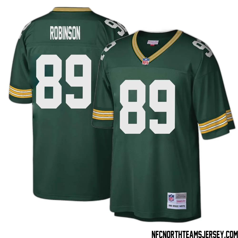 Dave Robinson No 89 Green Bay Packers Mitchell Ness Big Tall 1996 Retired Player Replica Jersey Green 1 1