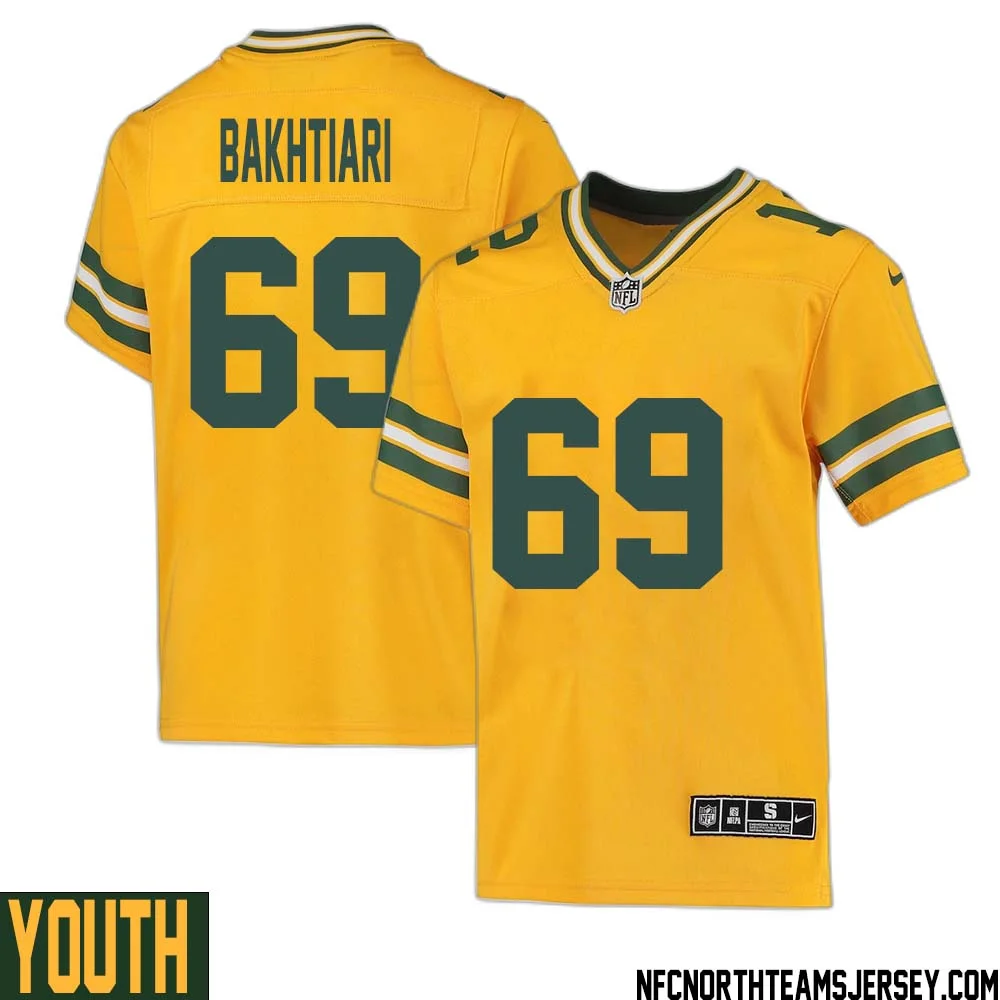 David Bakhtiari No 69 Davante Adams Green Bay Packers Inverted Legend Jersey Gold Youth 1