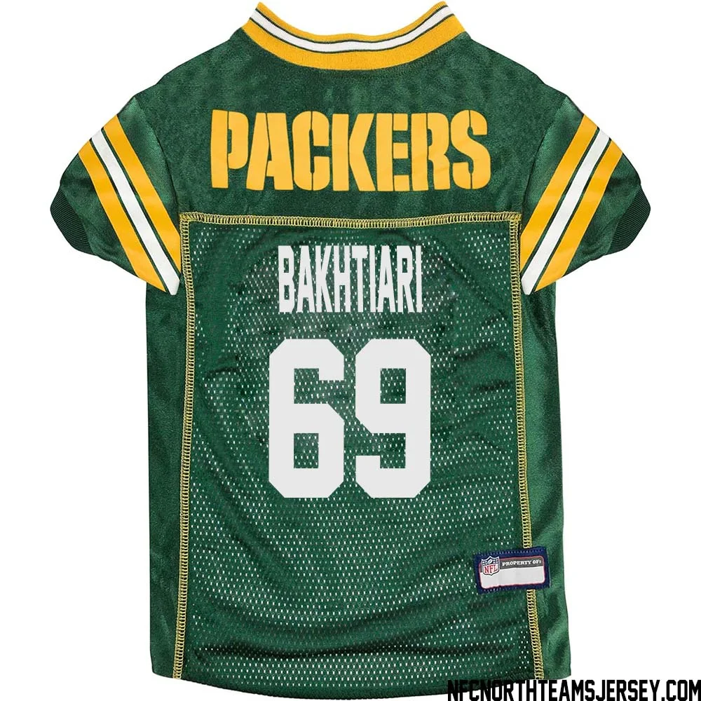 David Bakhtiari No 69 Green Bay Packers Dog Jersey Green