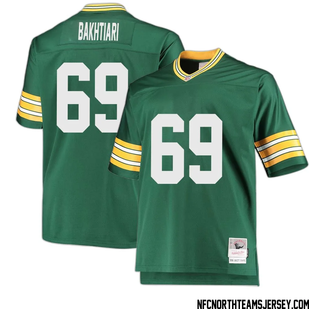 David Bakhtiari No 69 Green Bay Packers Mitchell Ness Big Tall 1996 Retired Player Replica Jersey Green