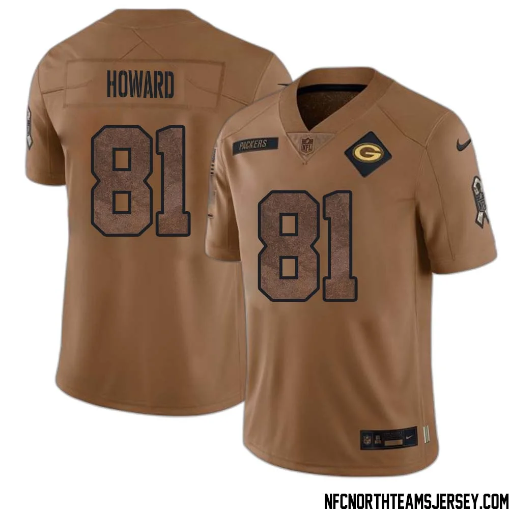 Desmond Howard No 81 Green Bay Packers 2023 Salute To Service Limited Player Jersey Men Brown