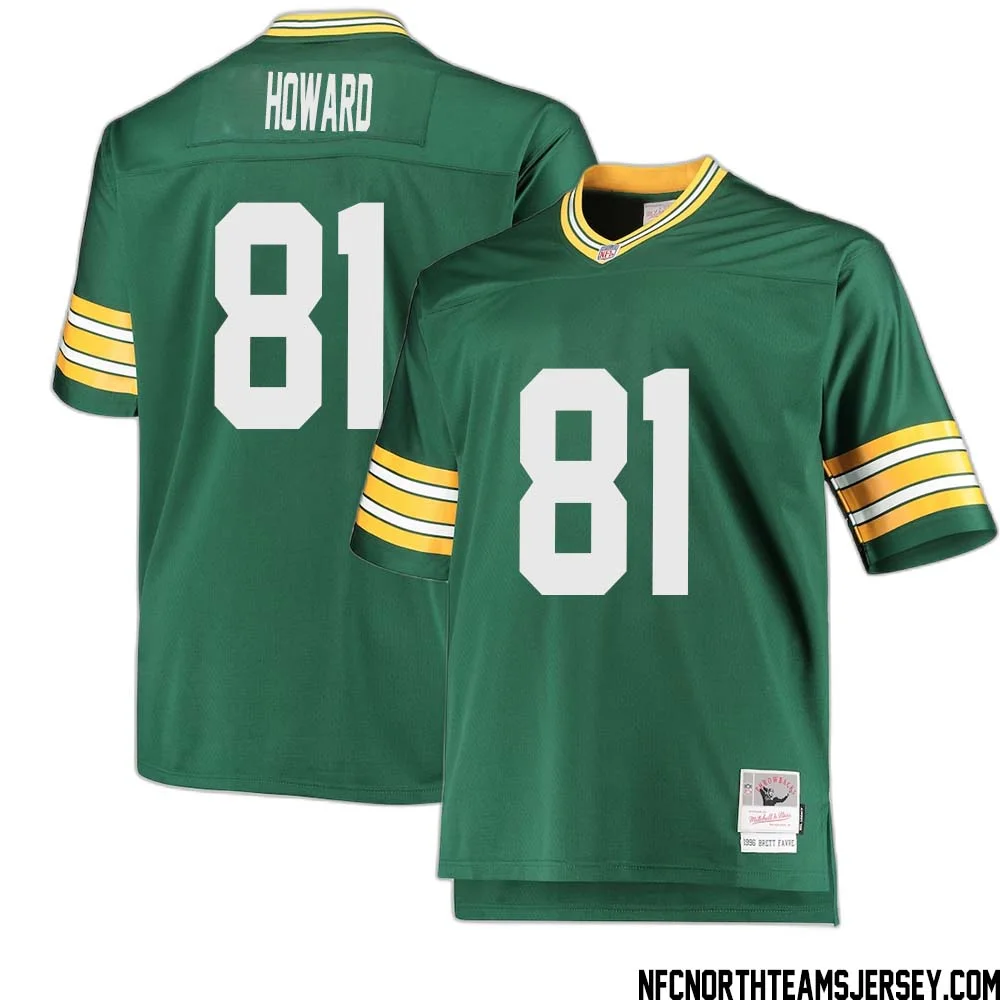 Desmond Howard No 81 Green Bay Packers Mitchell Ness Big Tall 1996 Retired Player Replica Jersey Green 2