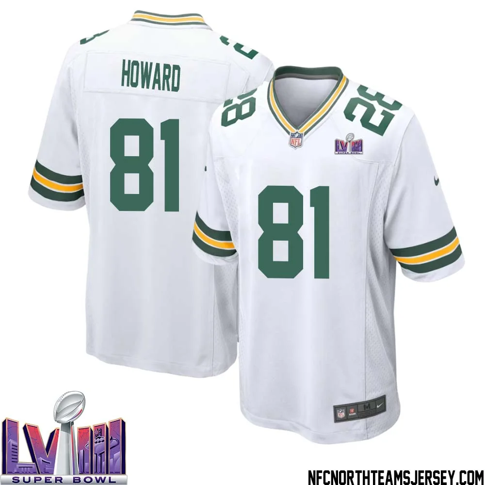 Desmond Howard No 81 Green Bay Packers Super Bowl LVIII Away Game Jersey Mens White