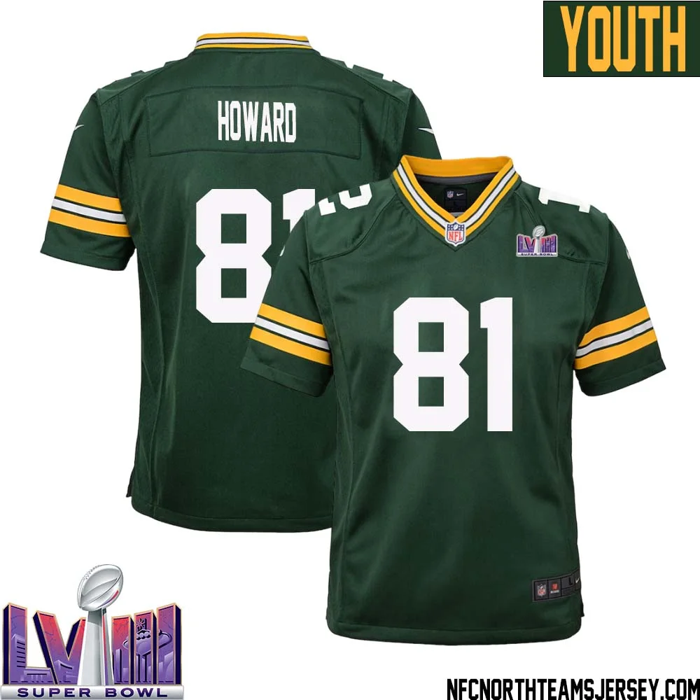Desmond Howard No 81 Green Bay Packers Super Bowl LVIII Home Game Jersey Youth