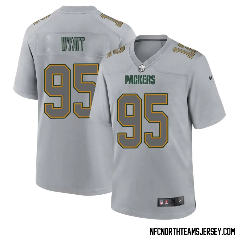 Devonte Wyatt No 95 Green Bay Packers Atmosphere Jersey Grey Mens