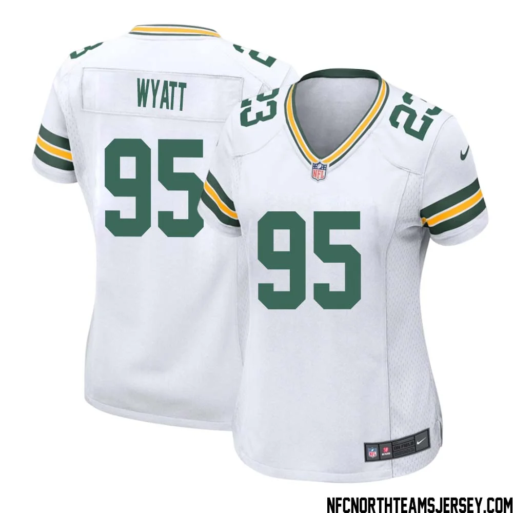 Devonte Wyatt No 95 Green Bay Packers Away Game Jersey Womens White