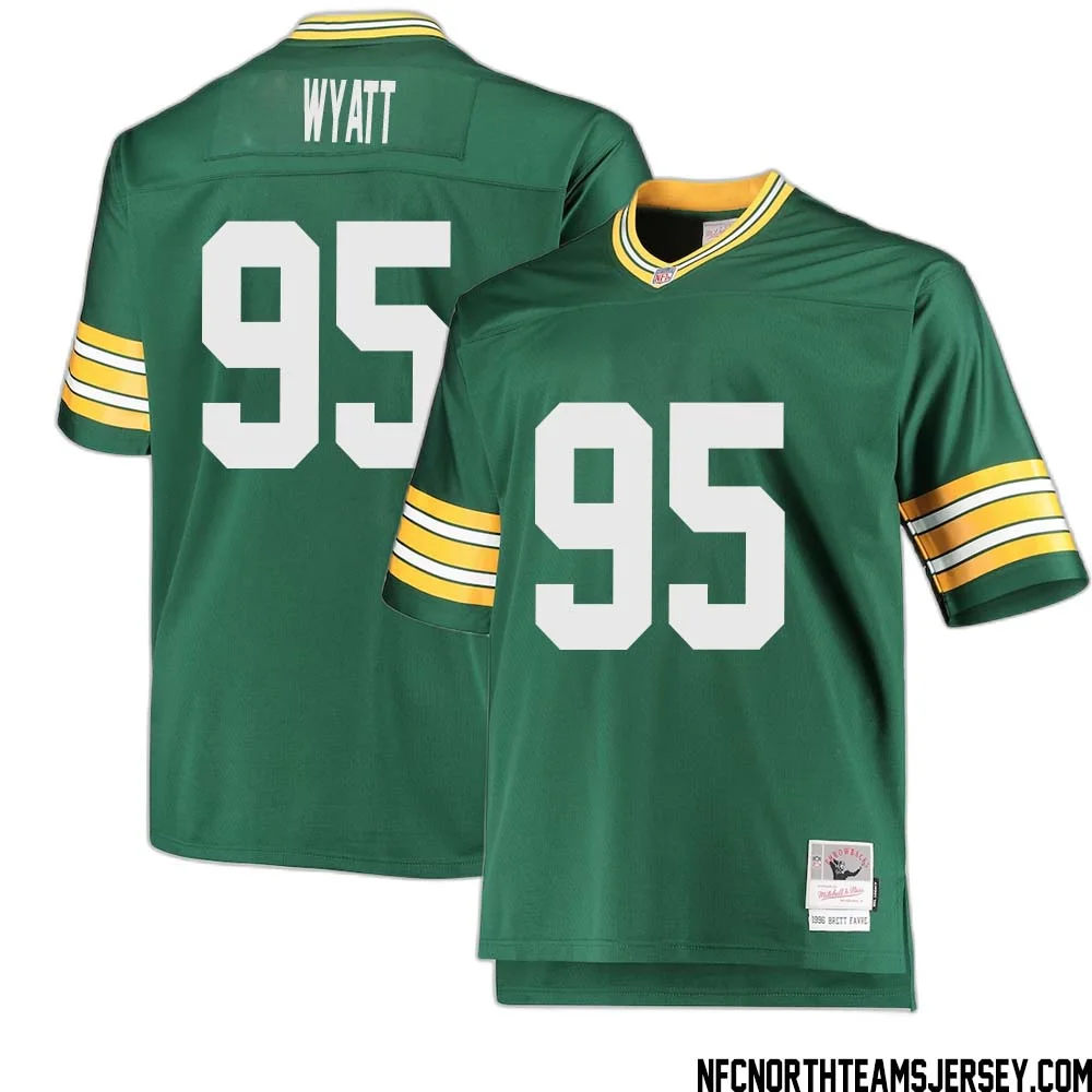Devonte Wyatt No 95 Green Bay Packers Mitchell Ness Big Tall 1996 Retired Player Replica Jersey Green 2