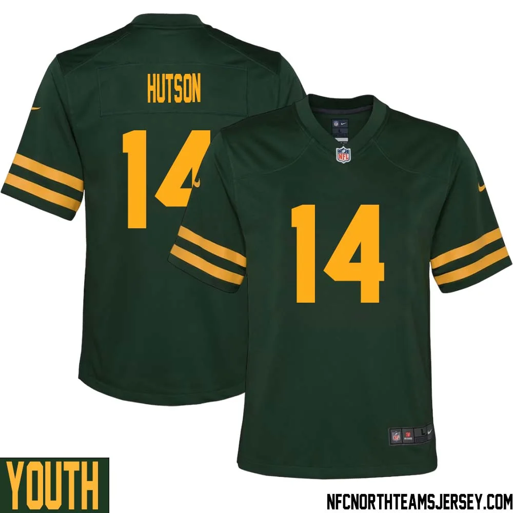 Don Hutson No 14 Green Bay Packers Alternate Jersey Green Youth