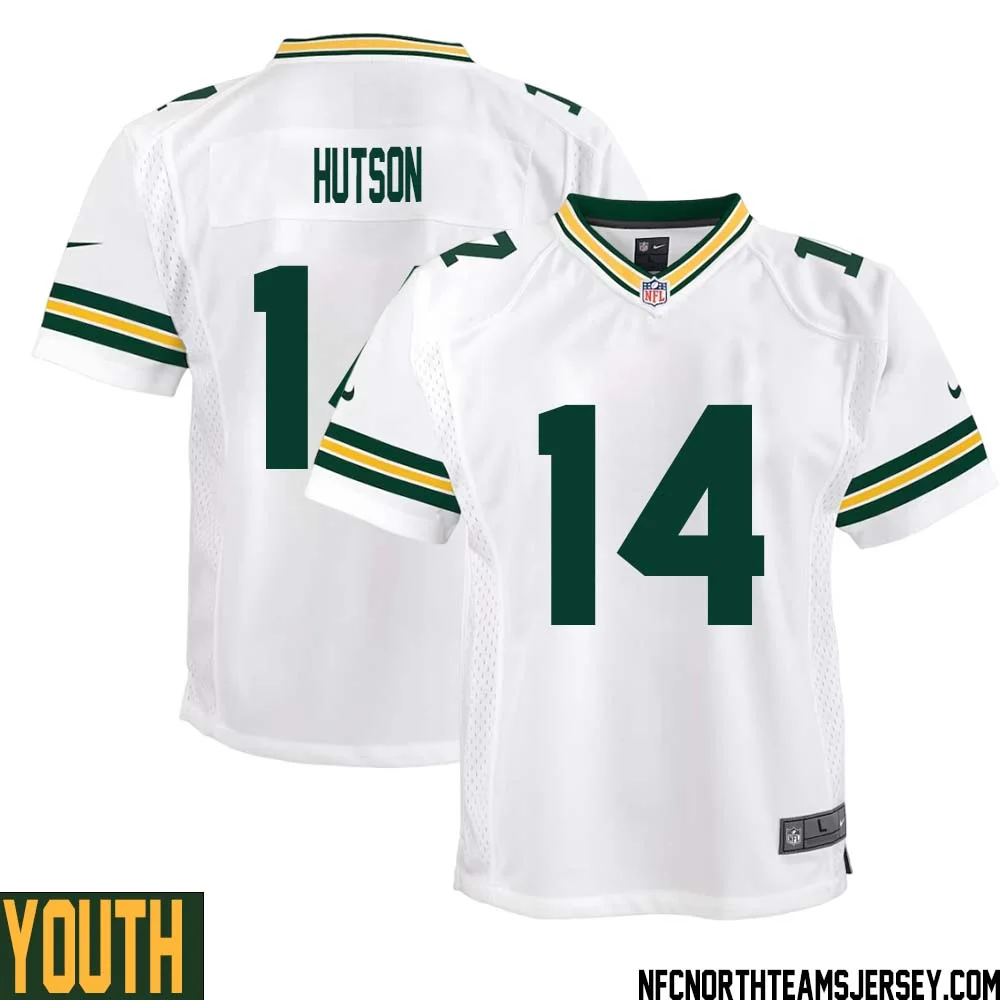 Don Hutson No 14 Green Bay Packers Away Game Jersey Youth White