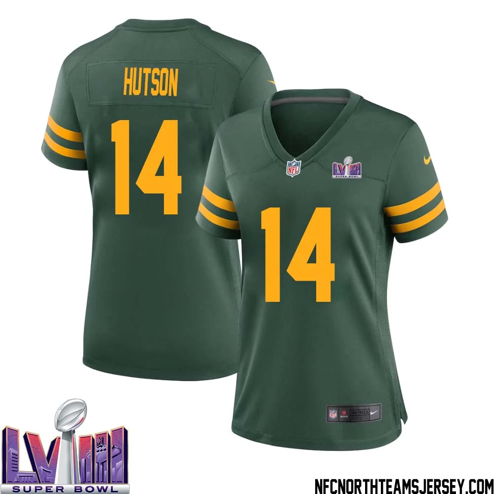 Don Hutson No 14 Green Bay Packers Super Bowl LVIII Alternate Green Jersey for Women