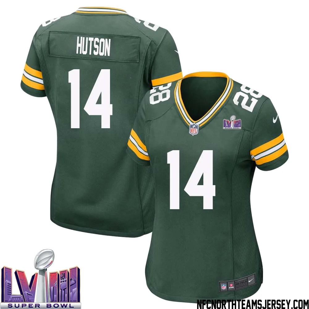 Don Hutson No 14 Green Bay Packers Super Bowl LVIII Home Game Jersey Womens 1