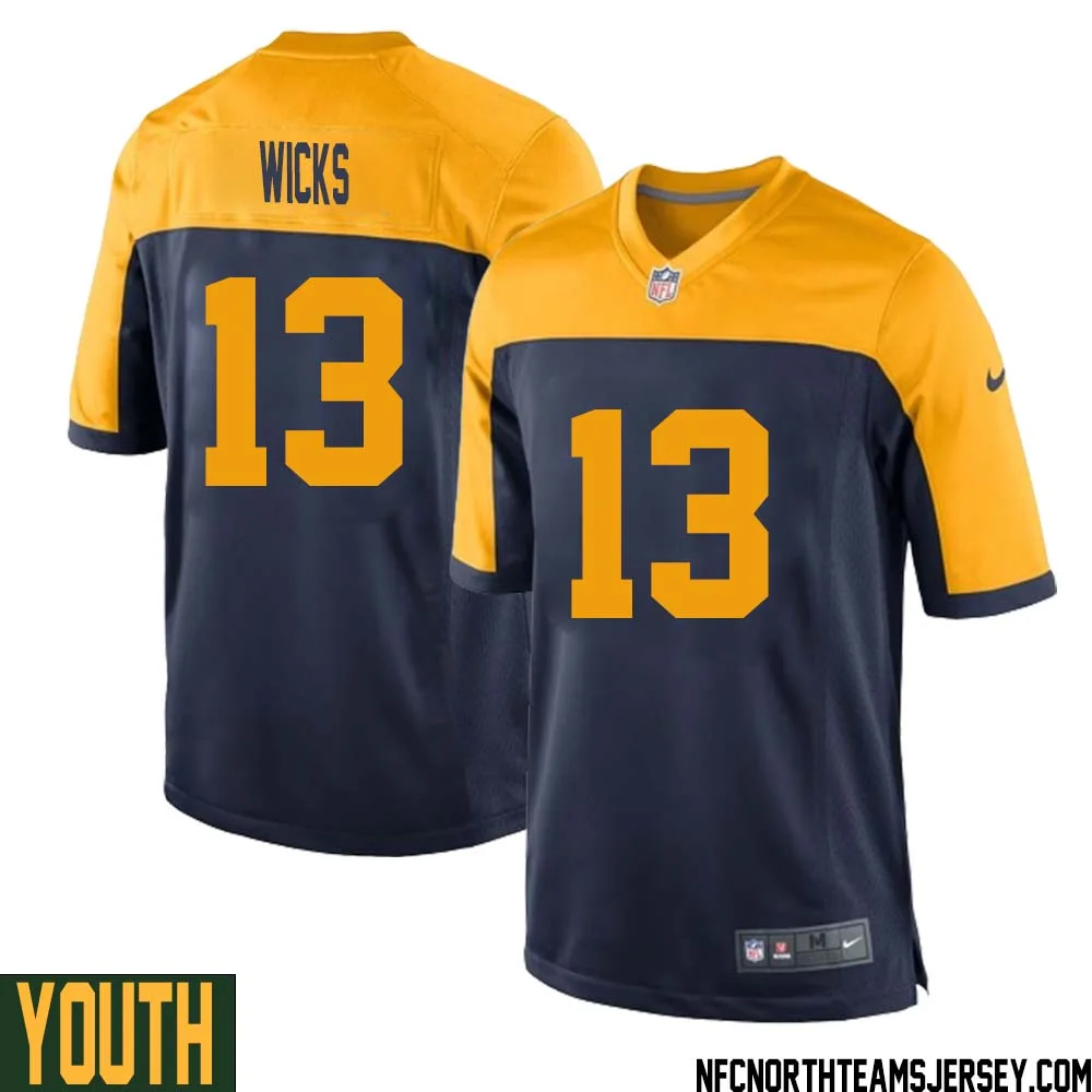 Dontayvion Wicks No 13 Green Bay Packers Ausweichtrikot Jugendliche for Youth