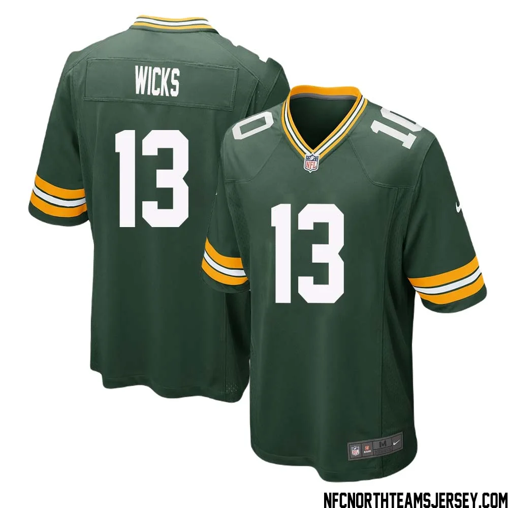 Dontayvion Wicks No 13 Green Bay Packers Home Game Jersey Mens 1