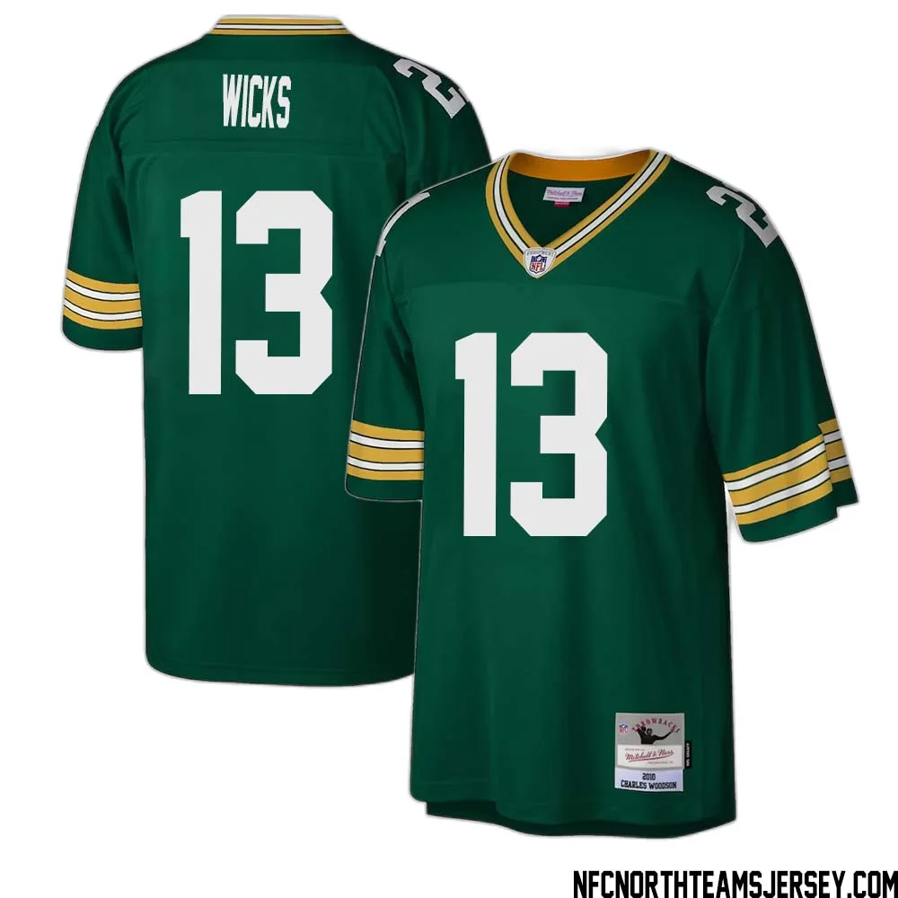 Dontayvion Wicks No 13 Green Bay Packers Mitchell Ness Legacy Replica Jersey Green 1