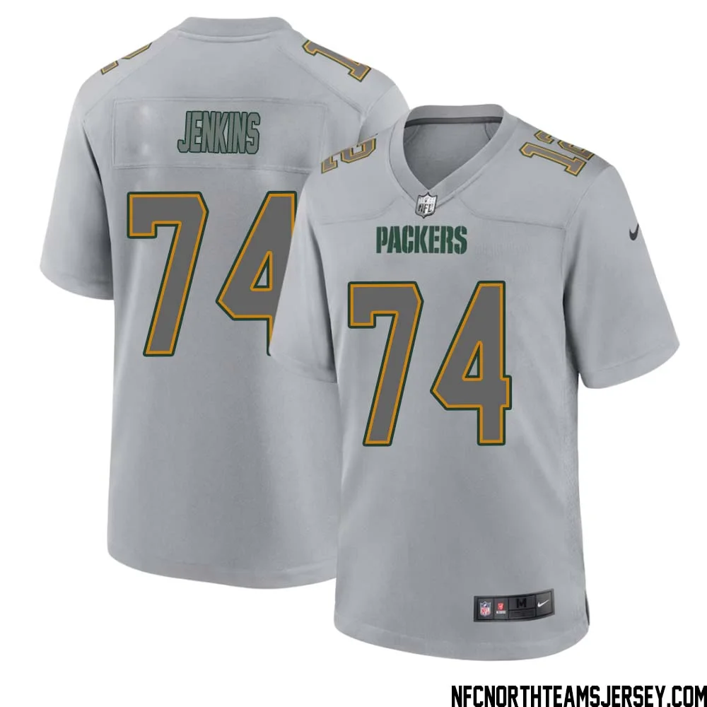 Elgton Jenkins No 74 Green Bay Packers Atmosphere Jersey Grey Mens 1