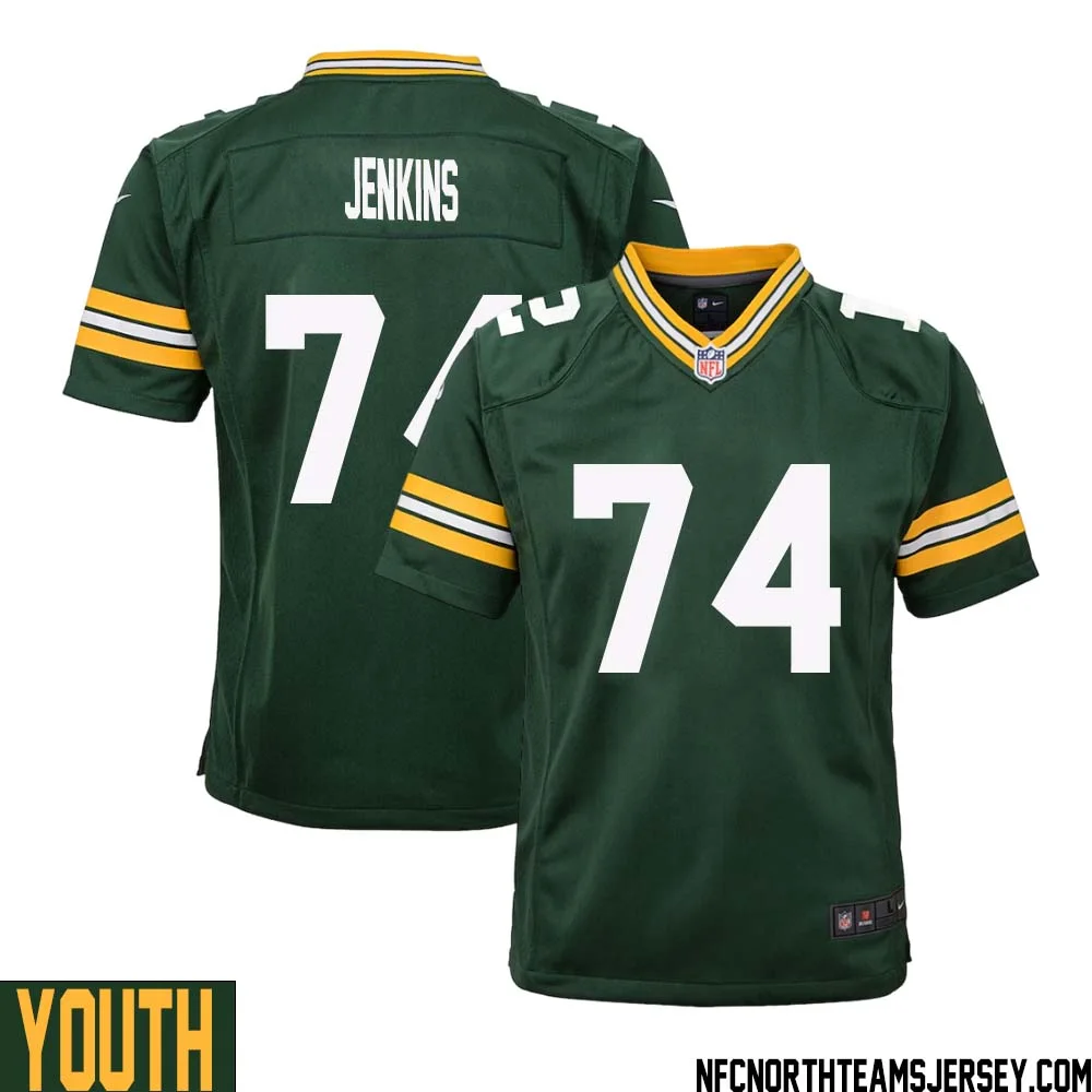 Elgton Jenkins No 74 Green Bay Packers Home Game Jersey Youth