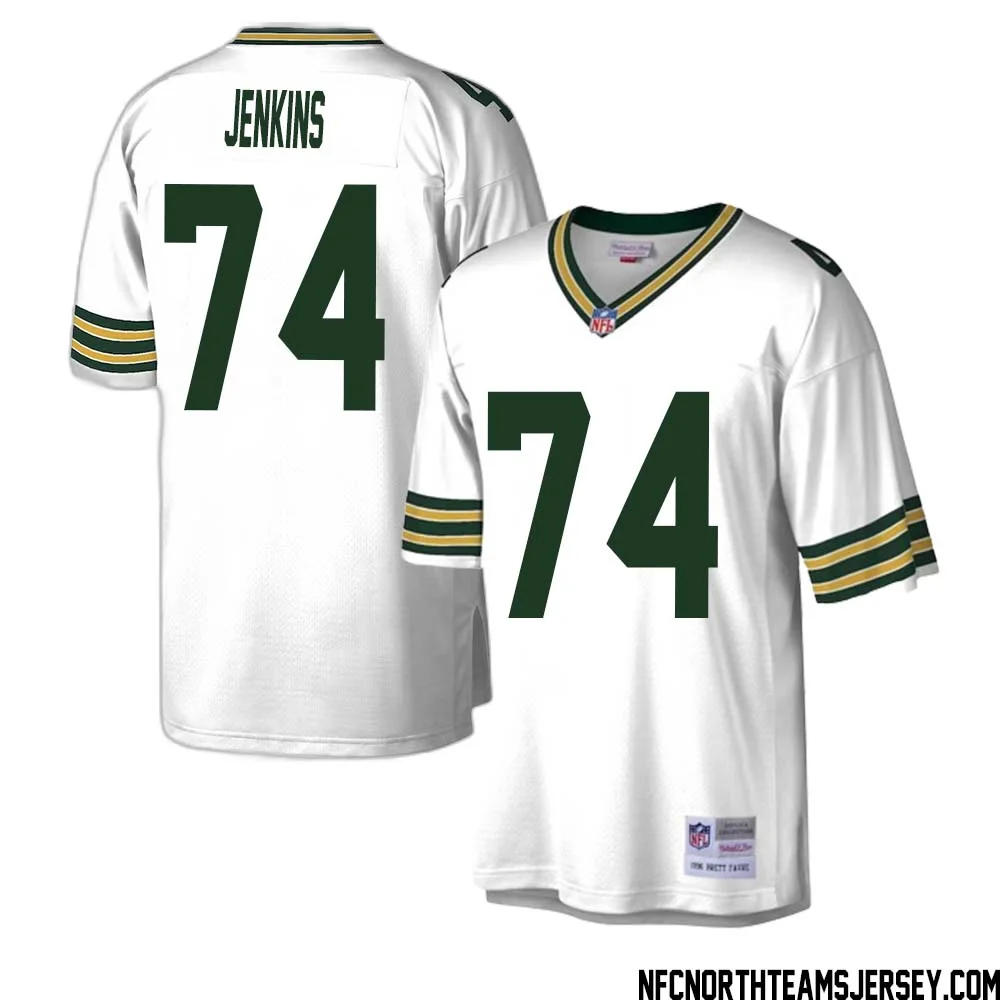 Elgton Jenkins No 74 Green Bay Packers Mitchell Ness Legacy Replica Jersey White 1 1