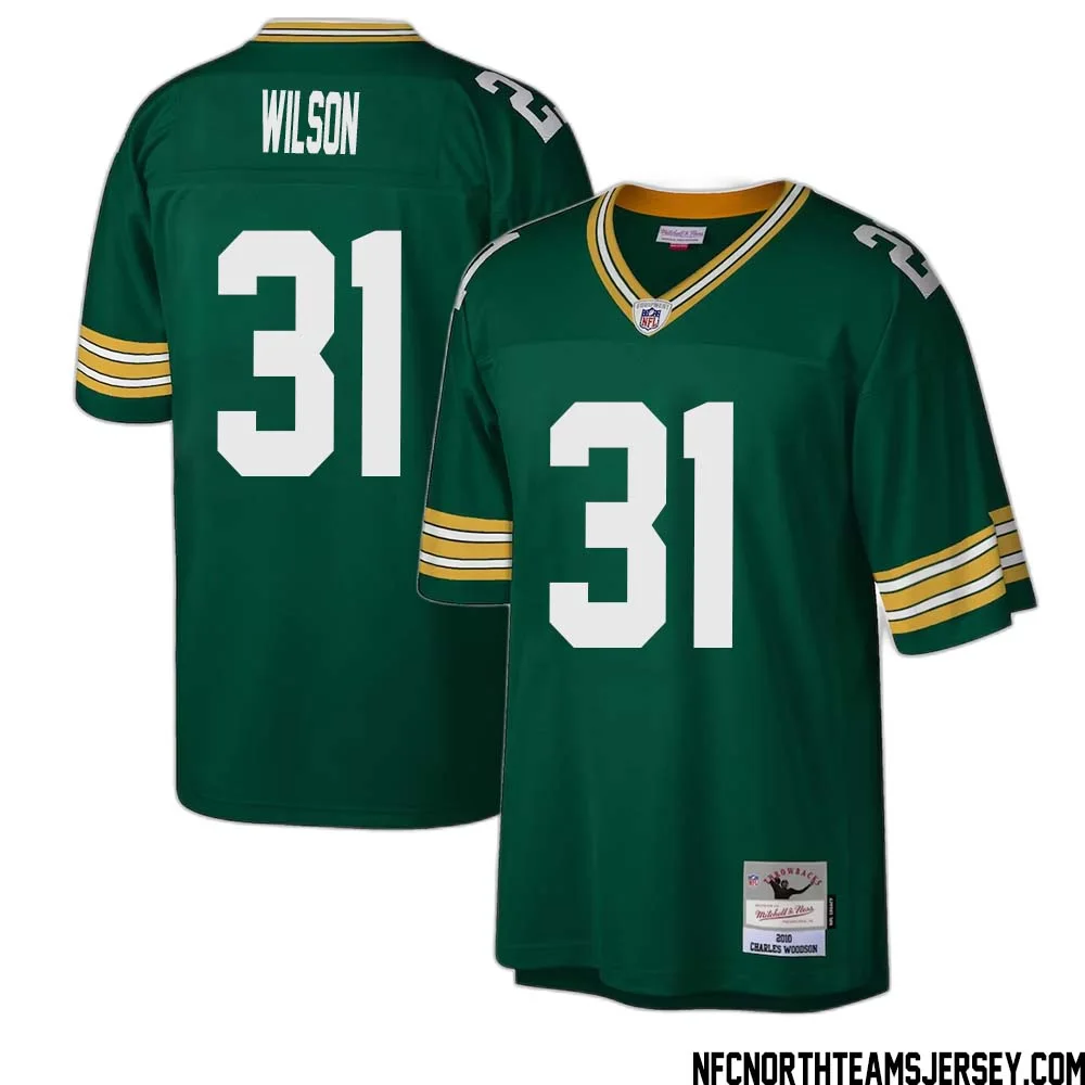 Emanuel Wilson No 31 Green Bay Packers Mitchell Ness Legacy Replica Jersey Green 1