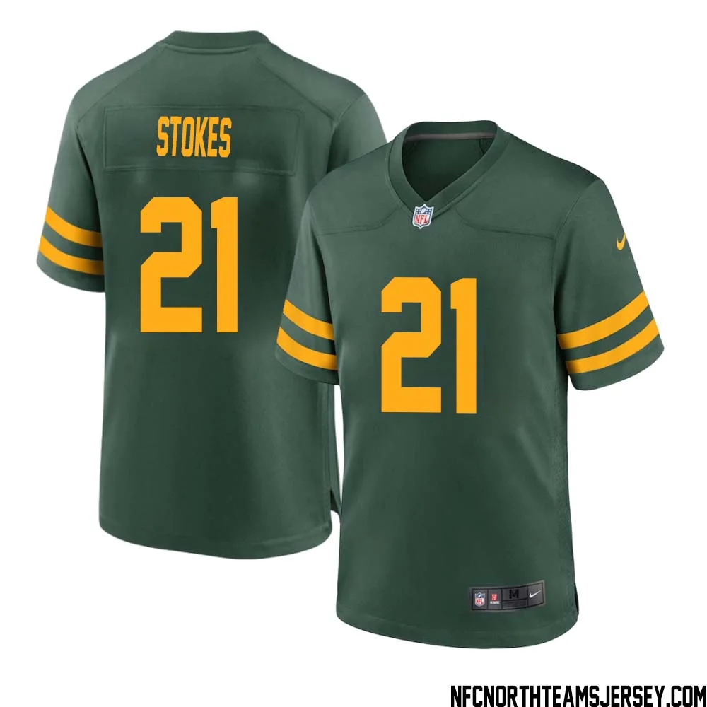 Eric Stokes No 21 Green Bay Packers Alternate Jersey Green Mens
