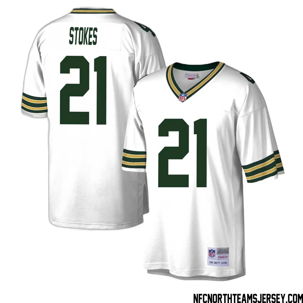 Eric Stokes No 21 Green Bay Packers Mitchell Ness Legacy Replica Jersey White 1