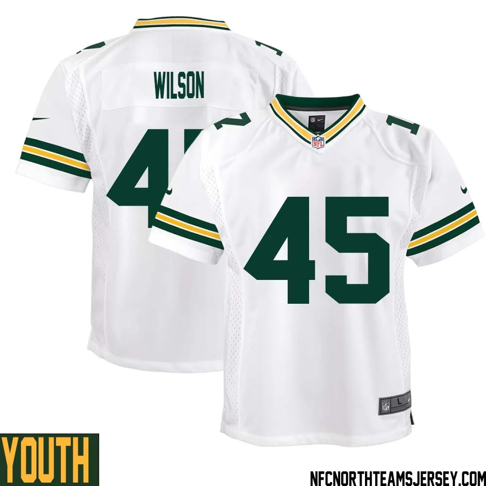 Eric Wilson No 45 Green Bay Packers Away Game Jersey Youth White