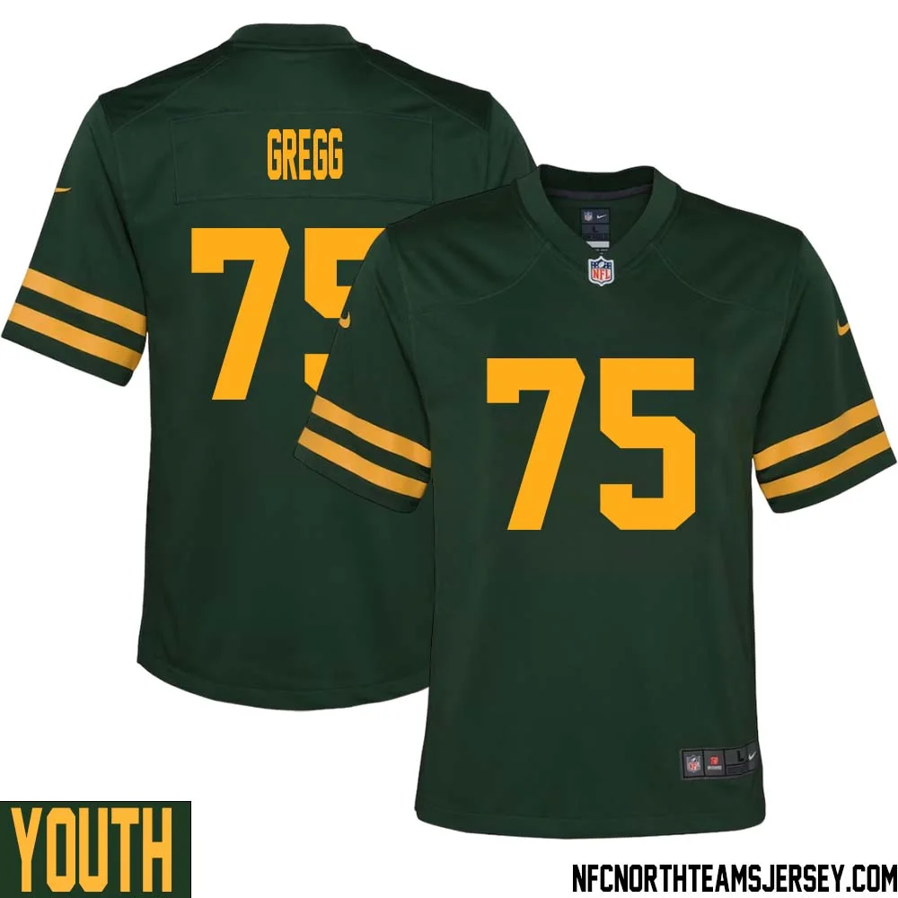 Forrest Gregg No 75 Green Bay Packers Alternate Jersey Green Youth 1