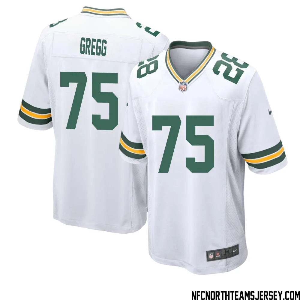 Forrest Gregg No 75 Green Bay Packers Away Game Jersey Mens White
