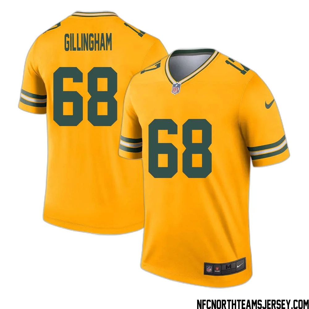 Gale Gillingham No 68 Davante Adams Green Bay Packers Inverted Legend Jersey Gold