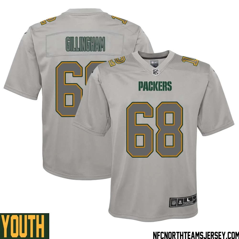 Gale Gillingham No 68 Green Bay Packers Atmosphere Jersey Grey Youth