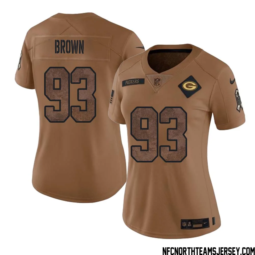 Gilbert Brown No 93 Green Bay Packers 2023 Salute To Service Limited Player Jersey Women Brown