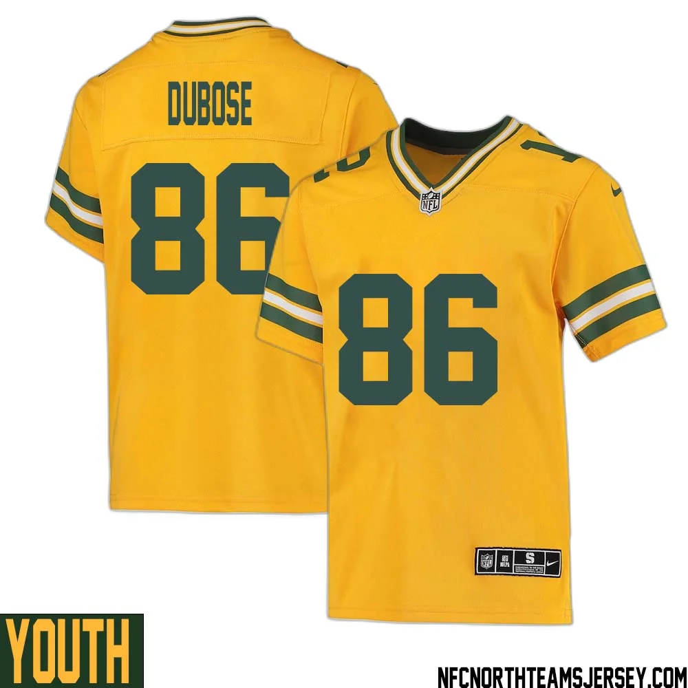 Grant DuBose No 86 Davante Adams Green Bay Packers Inverted Legend Jersey Gold Youth 1