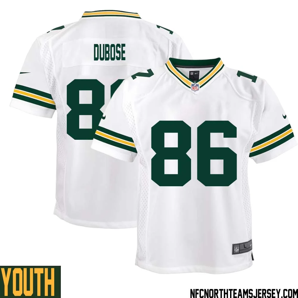 Grant DuBose No 86 Green Bay Packers Away Game Jersey Youth White 1