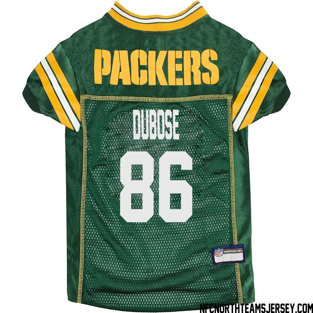 Grant DuBose No 86 Green Bay Packers Dog Jersey Green