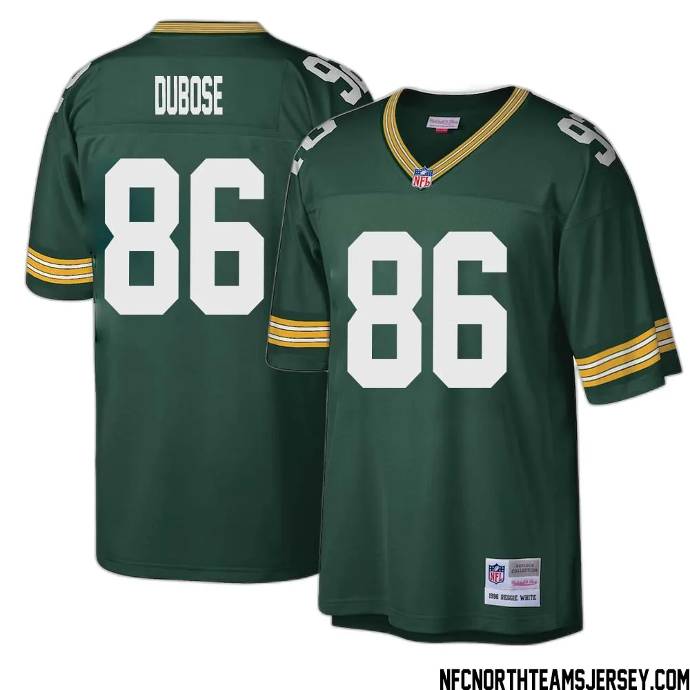 Grant DuBose No 86 Green Bay Packers Mitchell Ness Big Tall 1996 Retired Player Replica Jersey Green 1