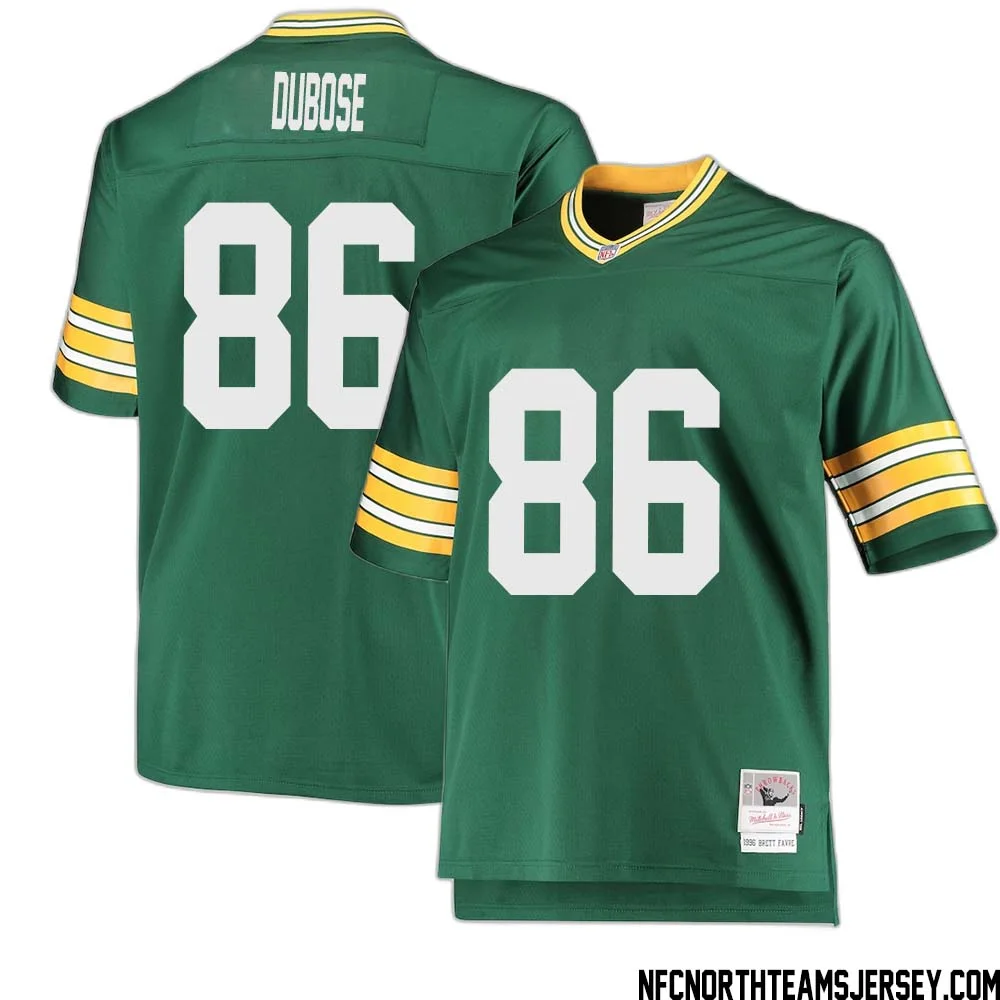 Grant DuBose No 86 Green Bay Packers Mitchell Ness Big Tall 1996 Retired Player Replica Jersey Green 2