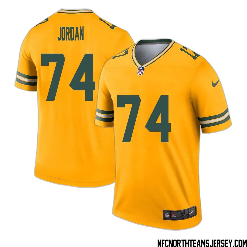 Henry Jordan No 74 Davante Adams Green Bay Packers Inverted Legend Jersey Gold