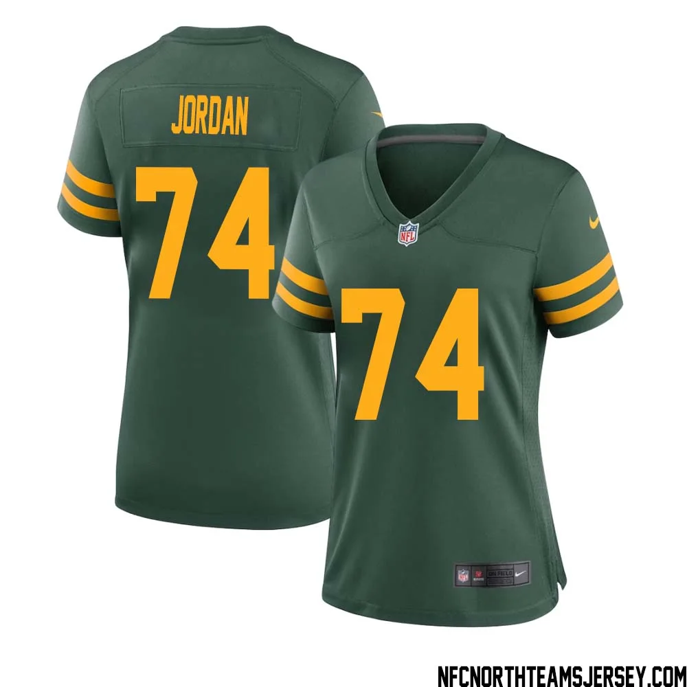 Henry Jordan No 74 Green Bay Packers Alternate Jersey Green Womens 1