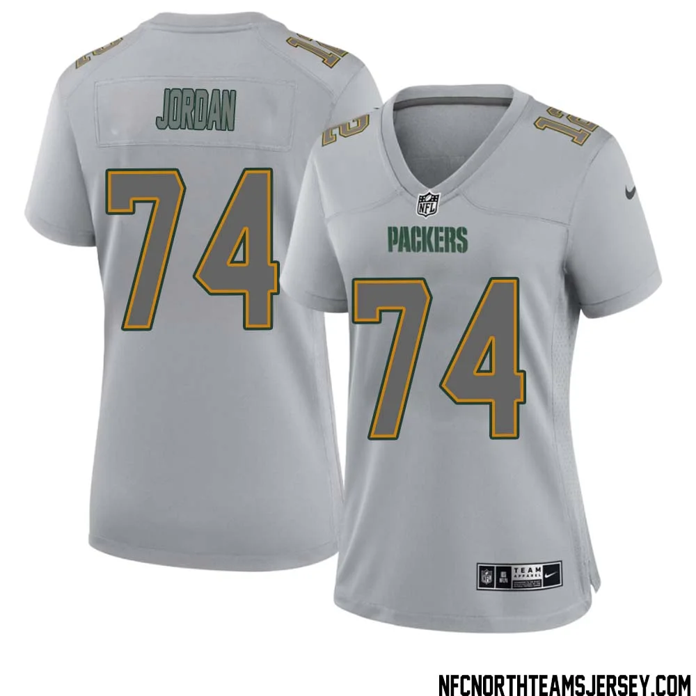 Henry Jordan No 74 Green Bay Packers Atmosphere Jersey Grey Womens 1