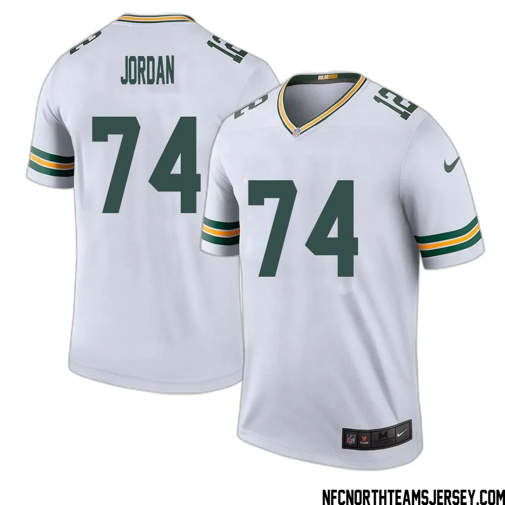 Henry Jordan No 74 Green Bay Packers Color Rush Legend Jersey White Mens