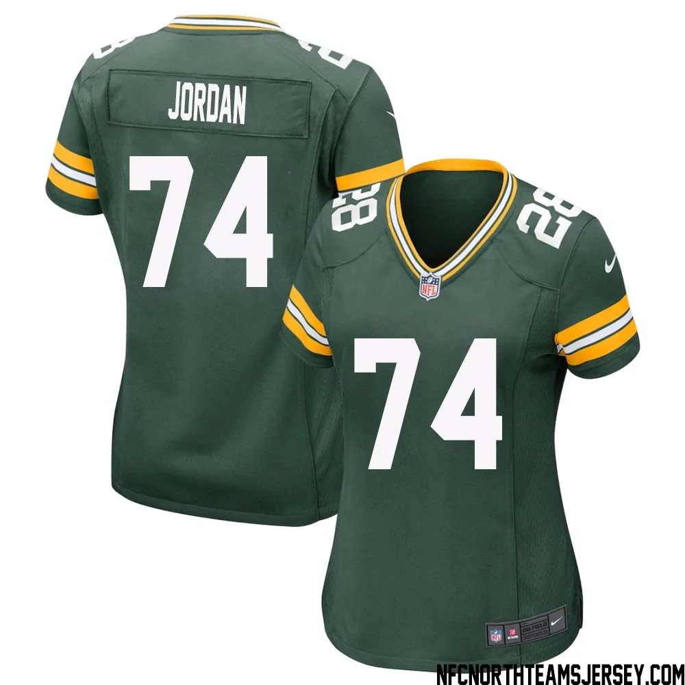 Henry Jordan No 74 Green Bay Packers Home Game Jersey Womens