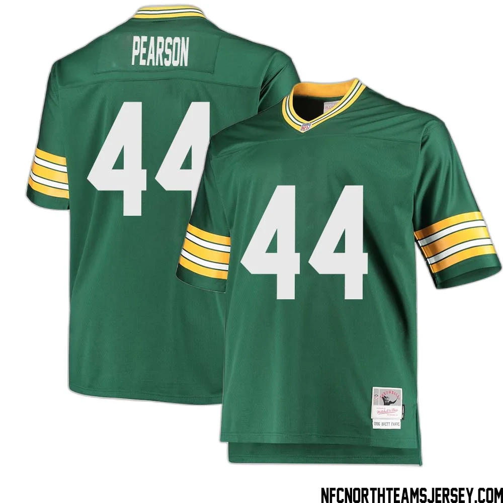 Henry Pearson No 44 Green Bay Packers Mitchell Ness Big Tall 1996 Retired Player Replica Jersey Green 2
