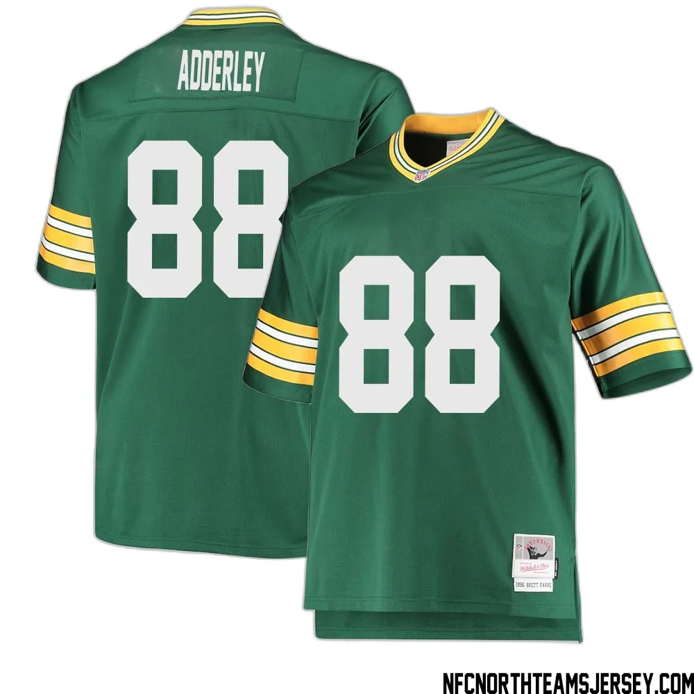 Herb Adderley No 88 Green Bay Packers Mitchell Ness Big Tall 1996 Retired Player Replica Jersey Green