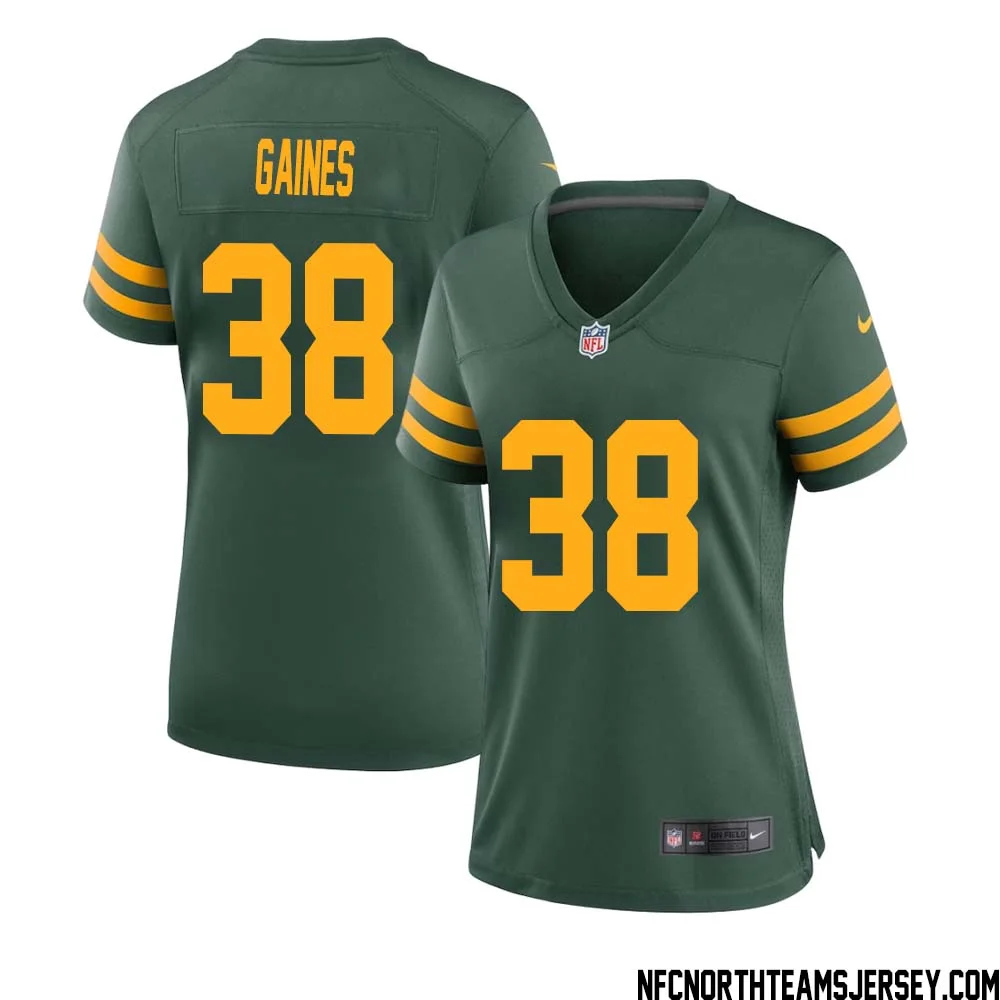Innis Gaines No 38 Green Bay Packers Alternate Jersey Green Womens