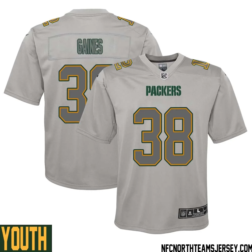 Innis Gaines No 38 Green Bay Packers Atmosphere Jersey Grey Youth 1
