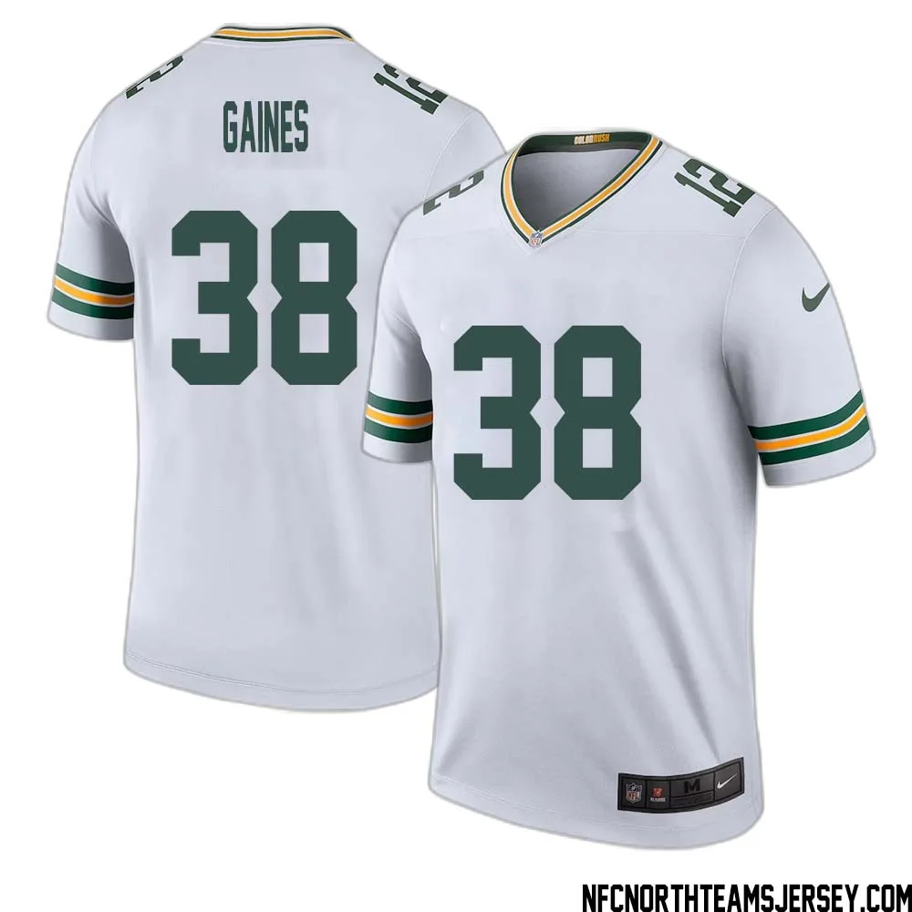 Innis Gaines No 38 Green Bay Packers Color Rush Legend Jersey White Mens