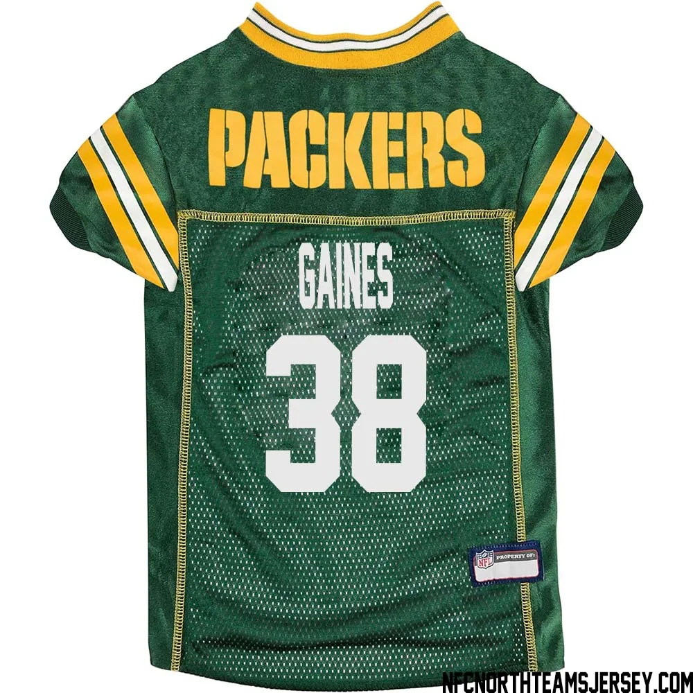 Innis Gaines No 38 Green Bay Packers Dog Jersey Green