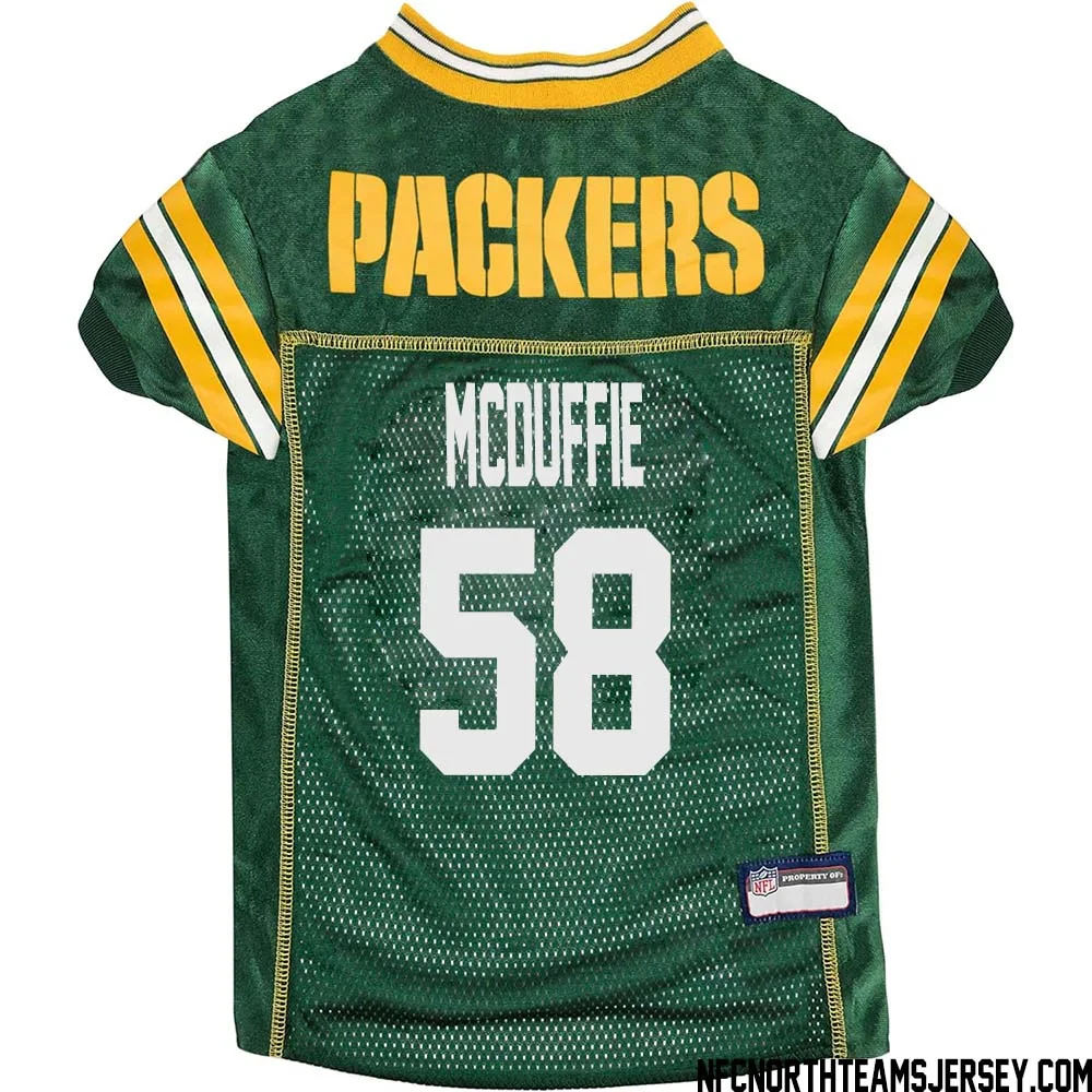 Isaiah McDuffie No 58 Green Bay Packers Dog Jersey Green 1