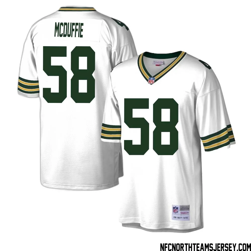 Isaiah McDuffie No 58 Green Bay Packers Mitchell Ness Legacy Replica Jersey White 1 1