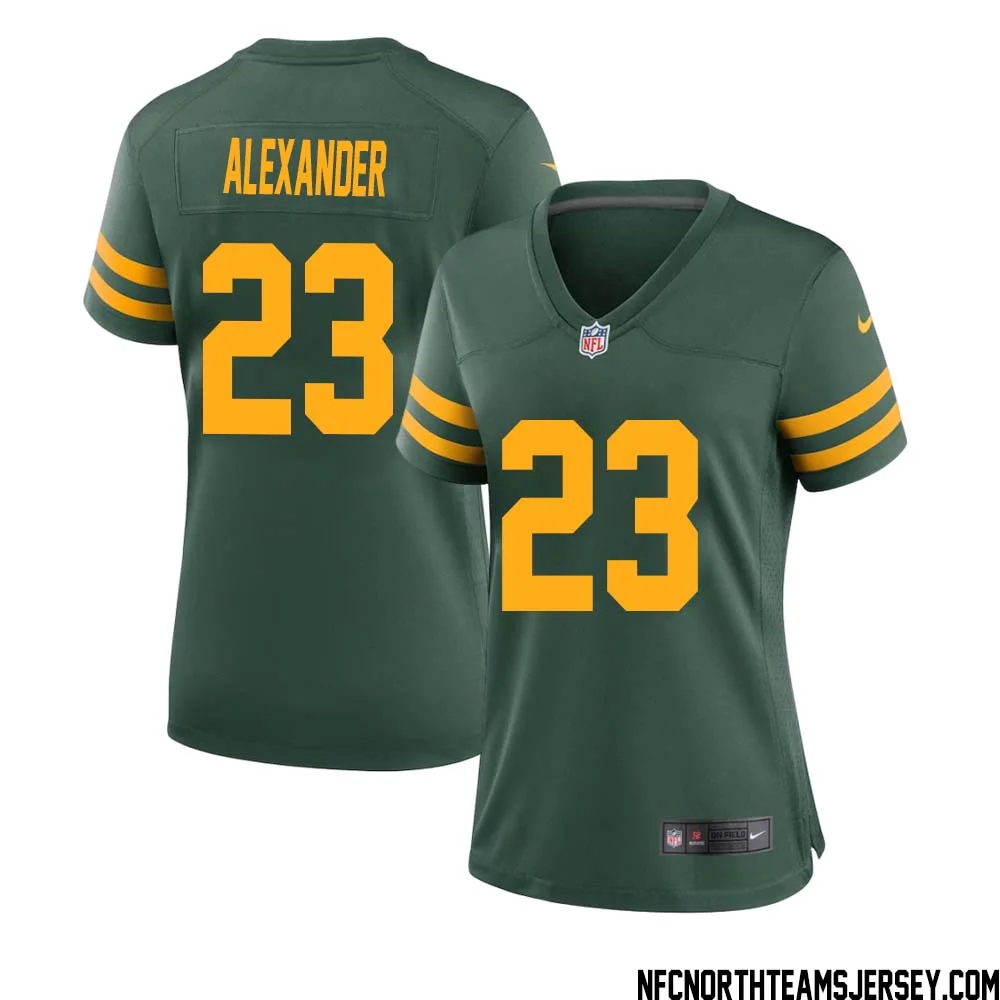 Jaire Alexander No 23 Green Bay Packers Alternate Jersey Green Womens 1