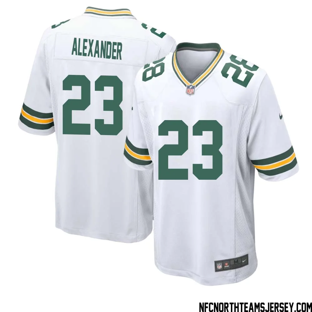 Jaire Alexander No 23 Green Bay Packers Away Game Jersey Mens White